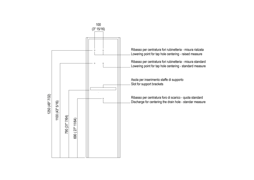 Hauptabmessungen: Rückansicht