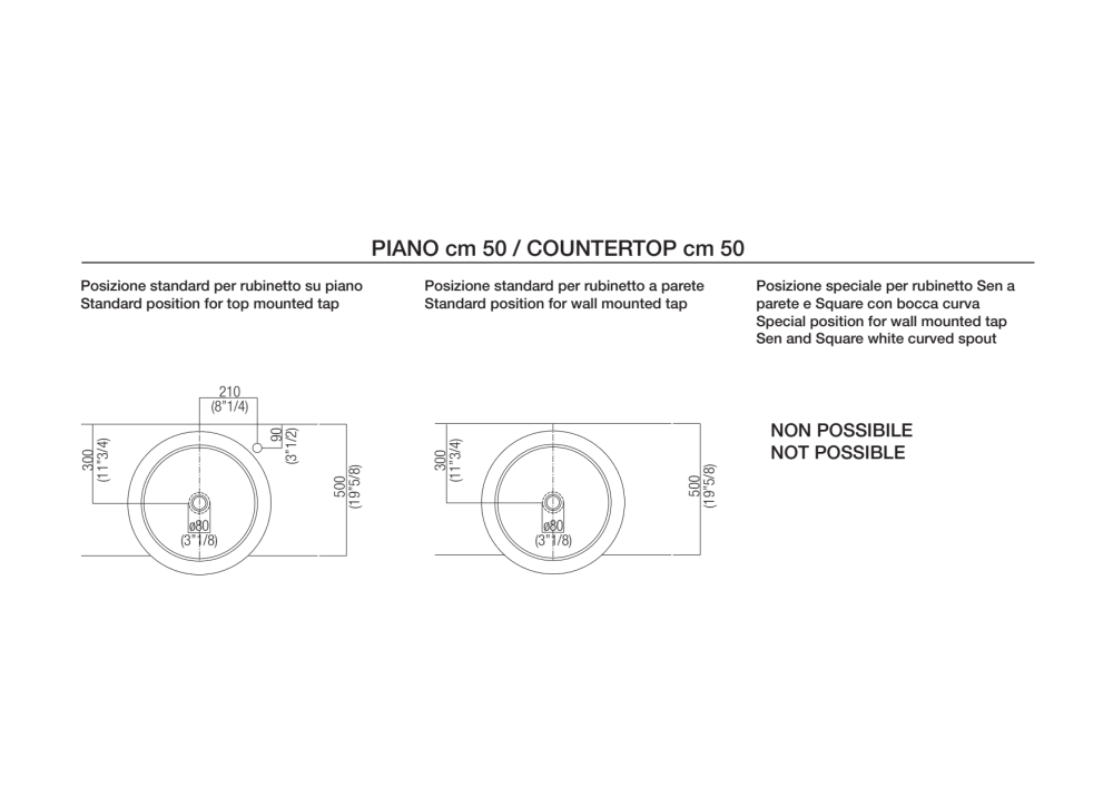 Bohrungen für Aufsatzwaschbecken und Wasserhähne auf Arbeitsplatten <br><br>