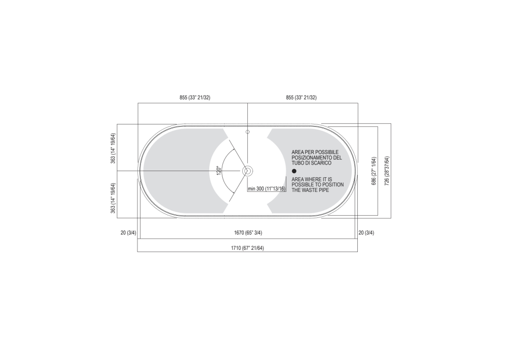 Drain pipe position<br>