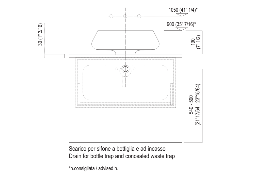 Einbaumaße: Einlegeböden 3 cm dick, auf Containern ruhend<br><br>