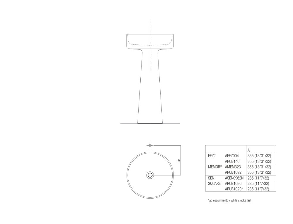 Quote di montaggio: rubinetteria a pavimento<br>