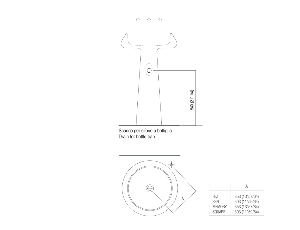 Installation notes: floor-mounted tap<br>
