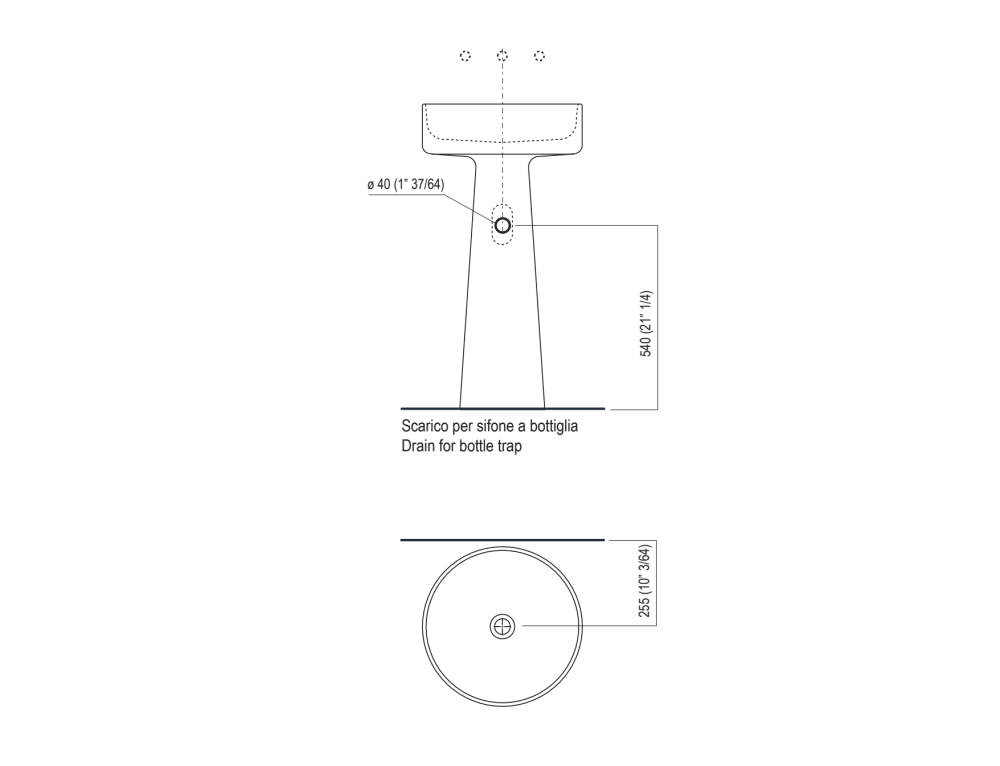Befestigungsmaße: Wandbefestigung<br>