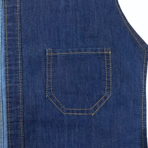 Indigo Blue cotton poly twill denim fabric with soft mercerized finish, 178 GSM and 65 inch width
