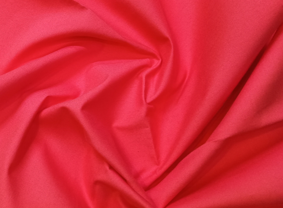 lightweight 100% cotton poplin in solid red with soft brushed mercerized finish