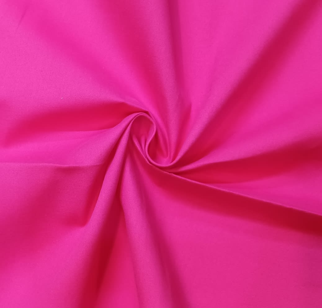 Nokia-605 poplin plain 100% cotton Hot Pink, mercerized & silicon sheen with brushed texture, 125 GSM 