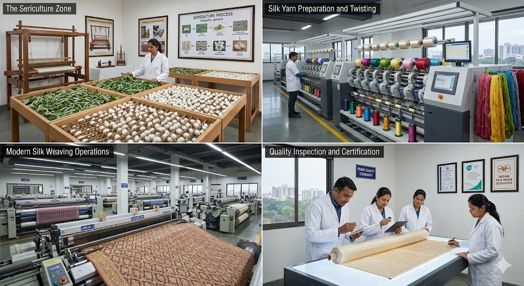 Silk fabric sample considered for apparel manufacturing