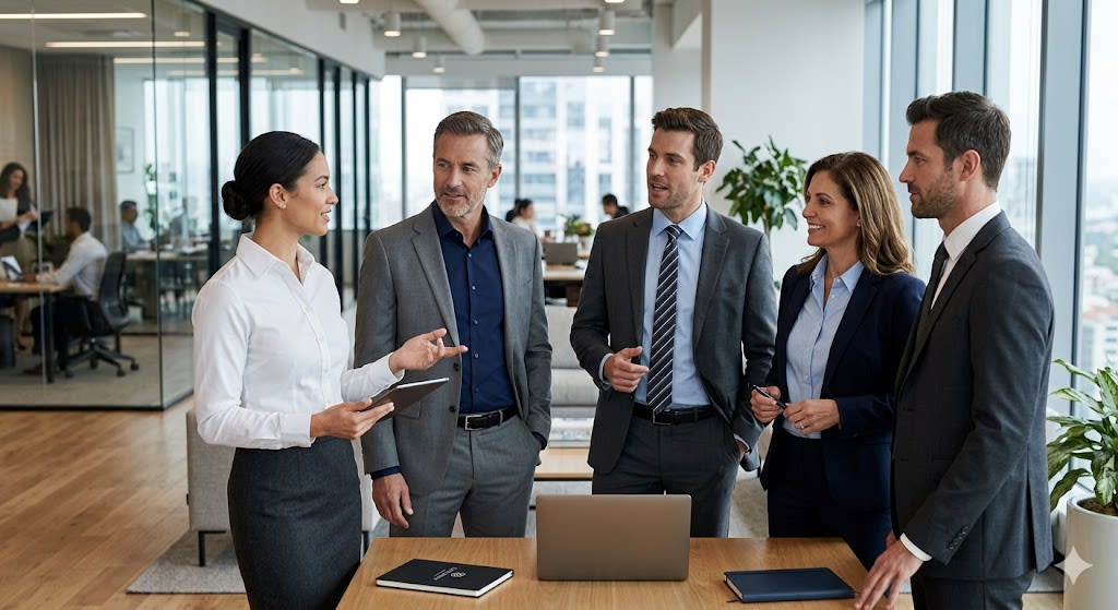 Corporate uniforms made with structured woven fabric