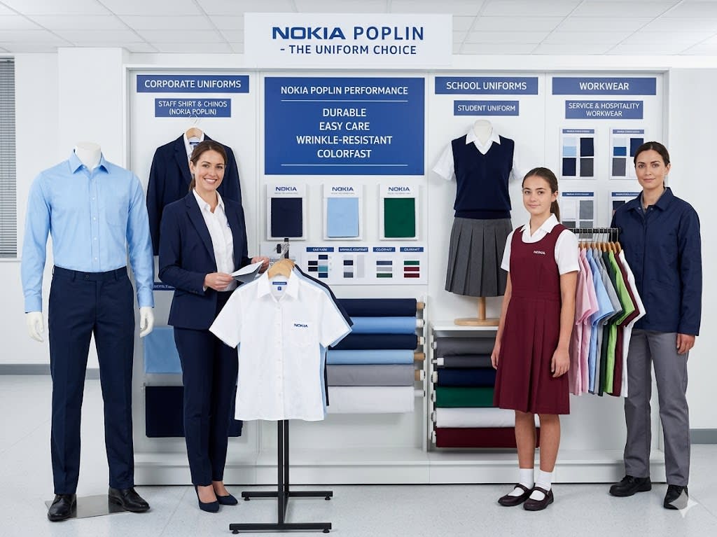 Corporate shirts and uniforms made with poplin fabric
