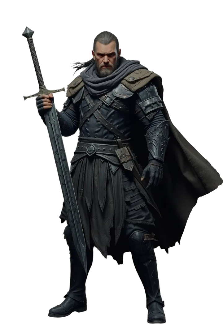 Medieval warrior character from Age of the Swords game