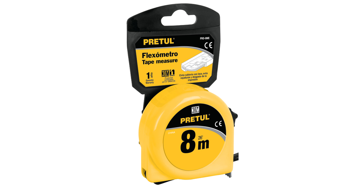 Flexometro amarillo de 3 metros cinta de 13mm, modelo 21605. – Lumi  Material Electrico