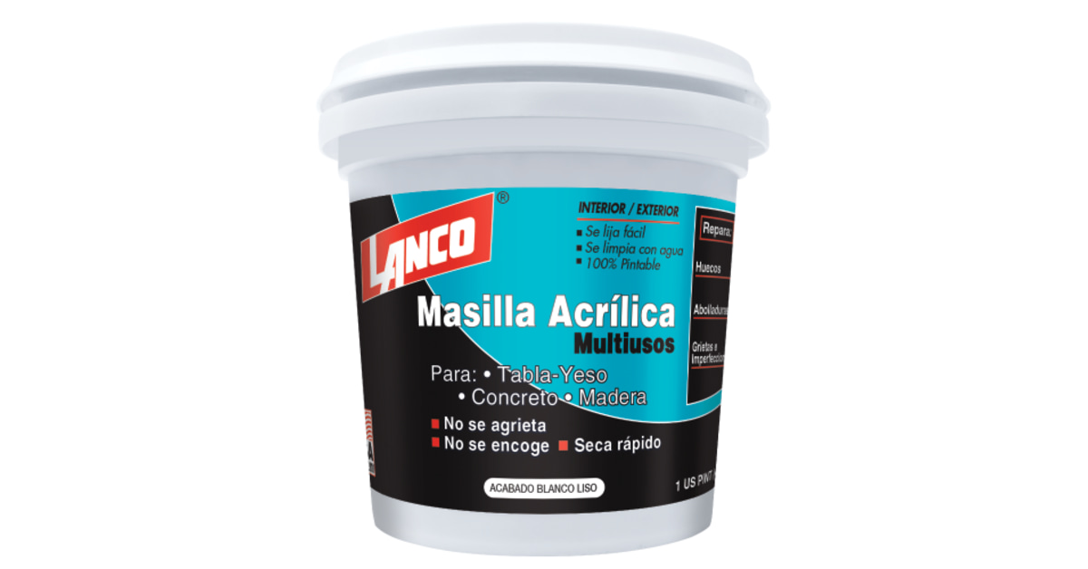 Masilla blanca Spackling 1/8 galon Lanco SC101-6, Materiales De  Construcción