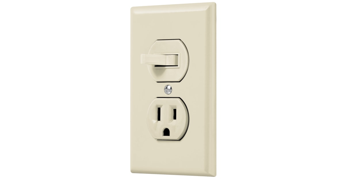 Switch Con Toma Volteck Con Placa Beige 48489