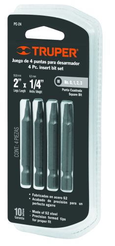 Puntas Desarmador Truper Pc-24 Cuadradas 1/4 18234