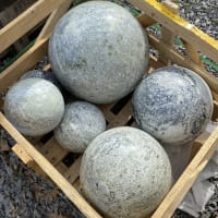 Granite Orbs: White, Green and Gray Tones