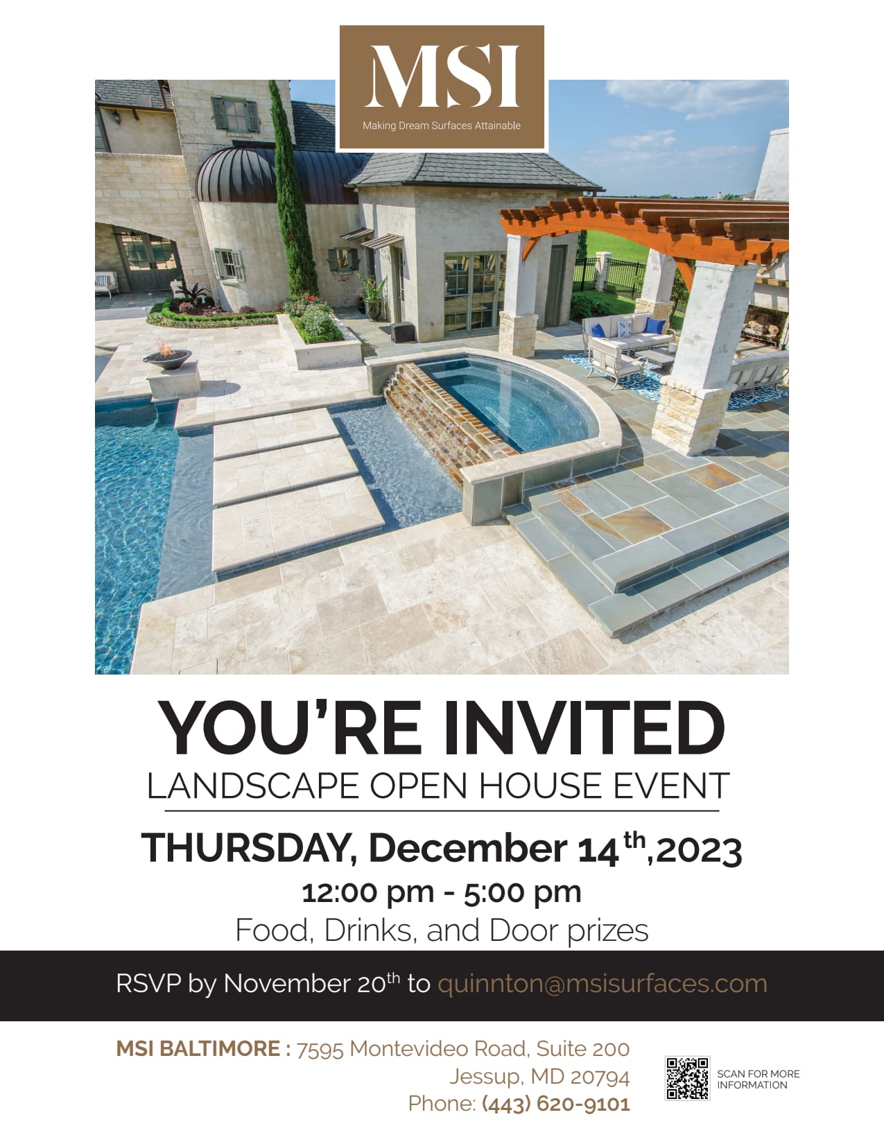 MSI Surfaces is Hosting a Landscape Open House on Dec 14, 2023