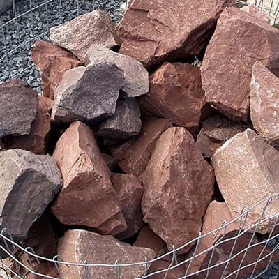 Autumn Red Accent Boulders