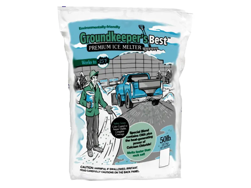 Groundkeepers Best is designed to efficiently break up ice and melt it faster than traditional rock salt Groundkeepers Best