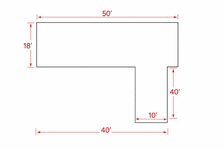 Diagram of L-Shaped Driveway