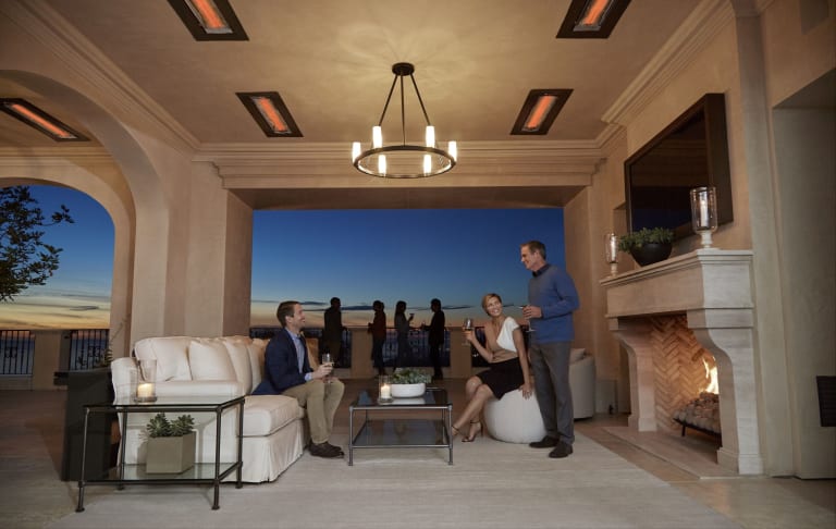 Infratech outdoor heaters warming a stylish patio space