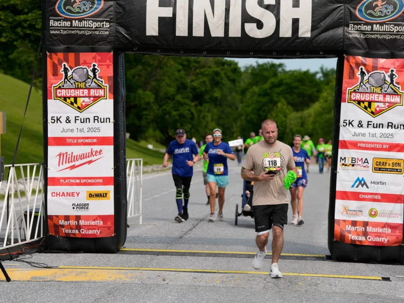 CW crossing the finish line
