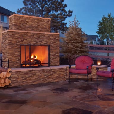 Outdoor Fireplace CA Gold Slate Splitface