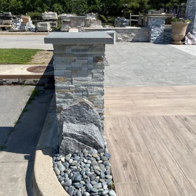 Stacked Stone Pillars with Beach Pebbles