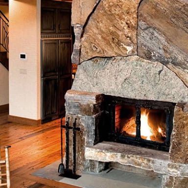 Champlain Stone Interior Fireplace