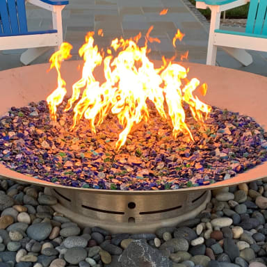 Custom Fire Pit with Recycled Glass