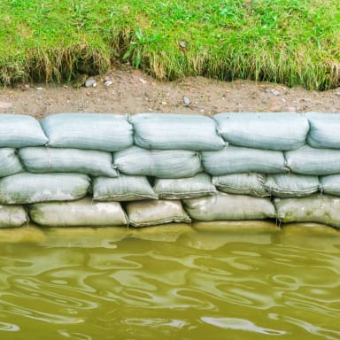 Sand Bags for Controlling Water Flow