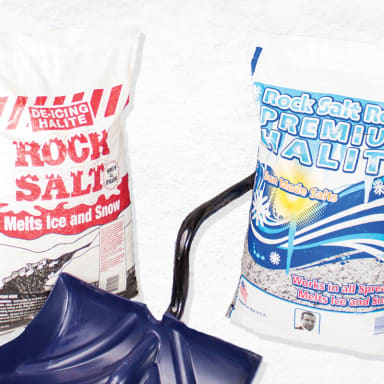 Groundskeepers Best, Rock Salt, Calcium Chloride, Anti-skid Aggregates, Pink Heat