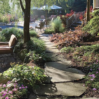 TechoBloc Maya Steppers in Garden Path