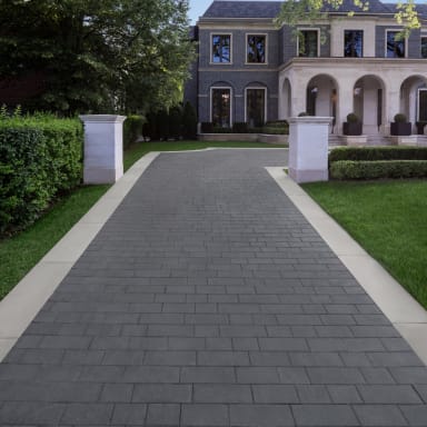 Techo-Bloc Linea Paver Onyx Black Large Driveway 2