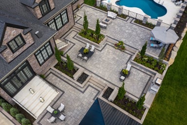 Unilock Patio and Raised Garden Beds