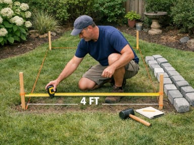 Most paths work best at 3-4 feet wide and in areas with good drainage.