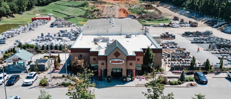 Aerial drone shot of Aggtrans Stone Store Headquarters