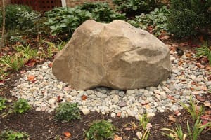 Boulder with Stone Mulching