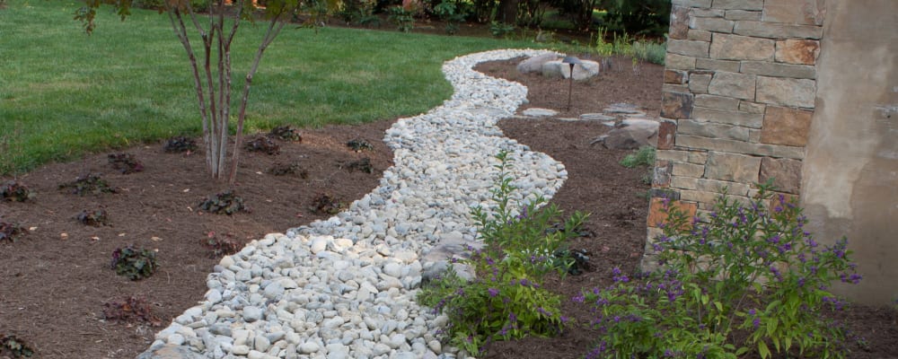 Crushed Stone Swale for Drainage