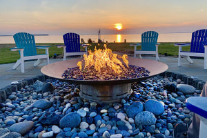 Beach Pebbles Around a Fire Pit