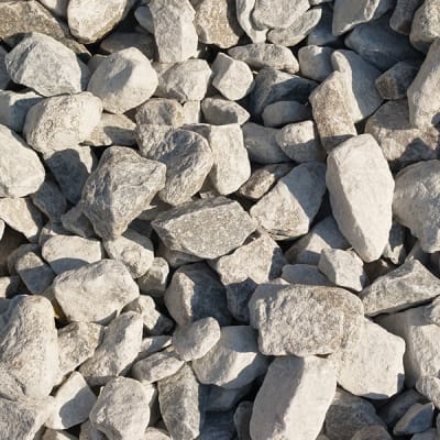 gray and white crushed stone, number 2 stone