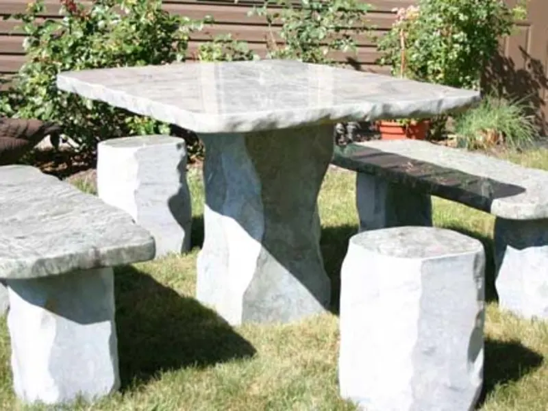 StoneLife Creations Tsunami Bench Dining Group