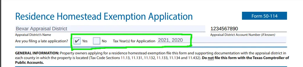 How To Fill Out Texas Homestead Exemption Form 50 114 The Complete   Late Homested Exemption Illustration.webp