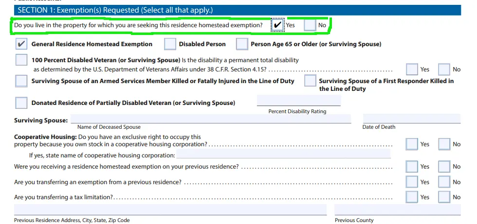 How To Fill Out Texas Homestead Exemption Form 50 114 The Complete   Texas Homestead Exemption Form Section 1.webp