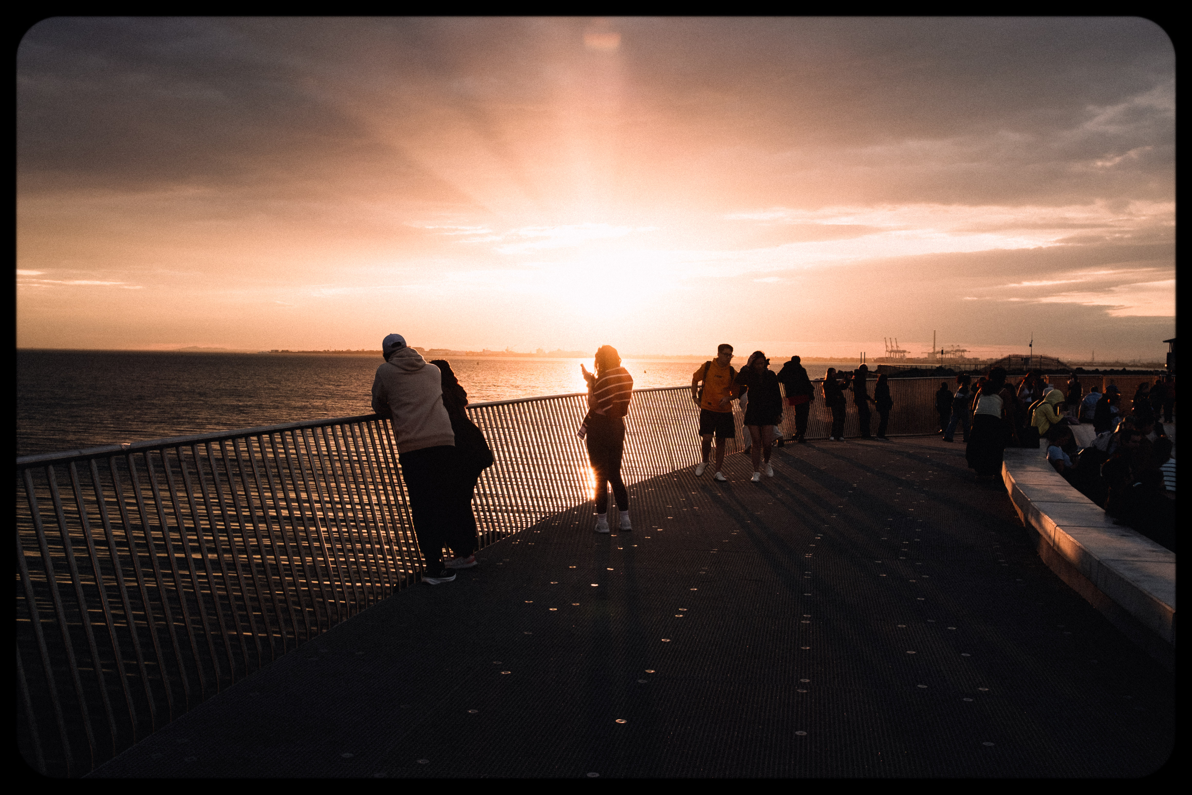 With sunset