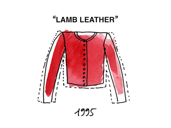 le "lamb leather" cardigan