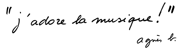 "j'adore la musique!"