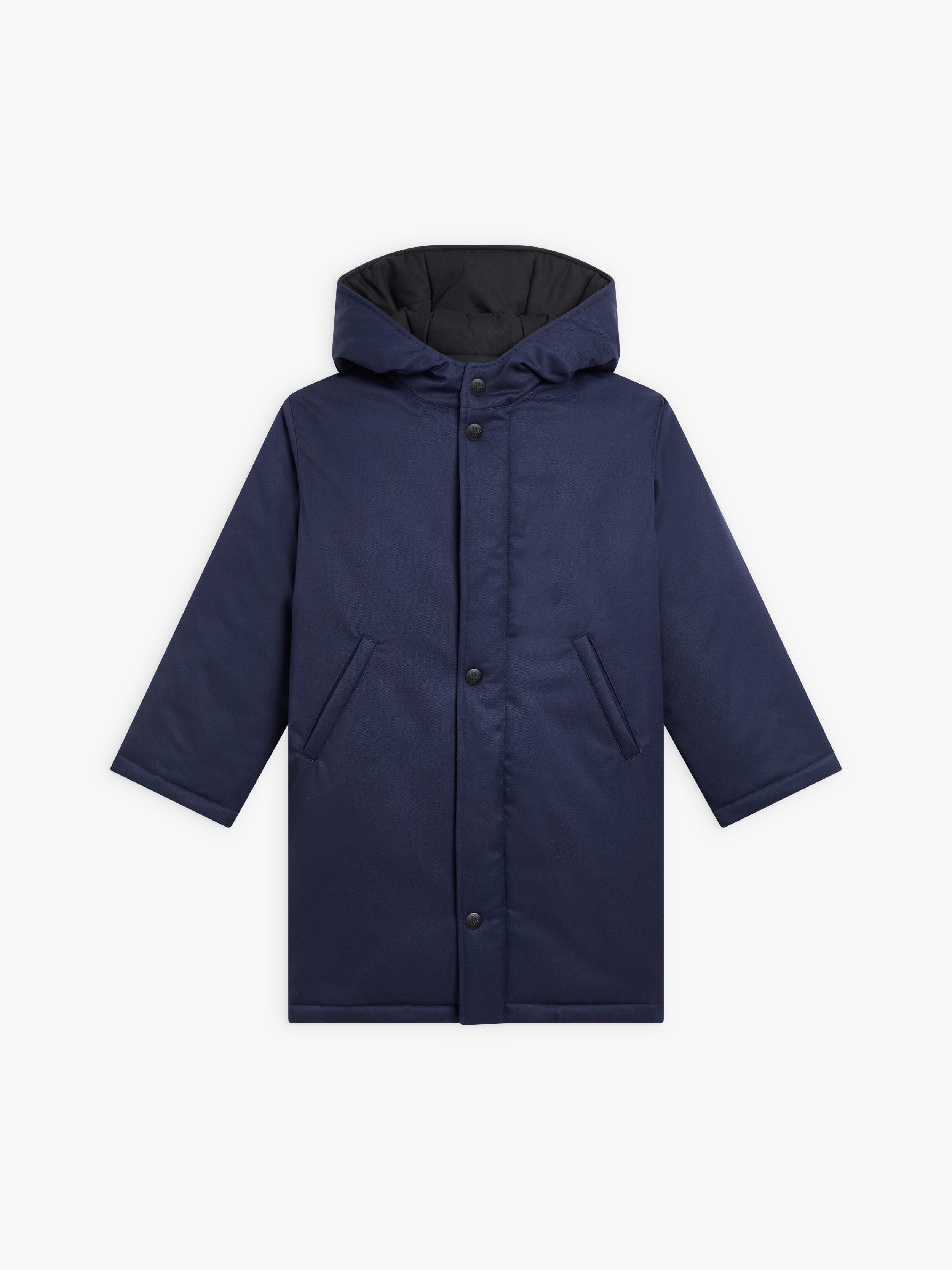 manteau zipp&eacute; capuche bleu nuit