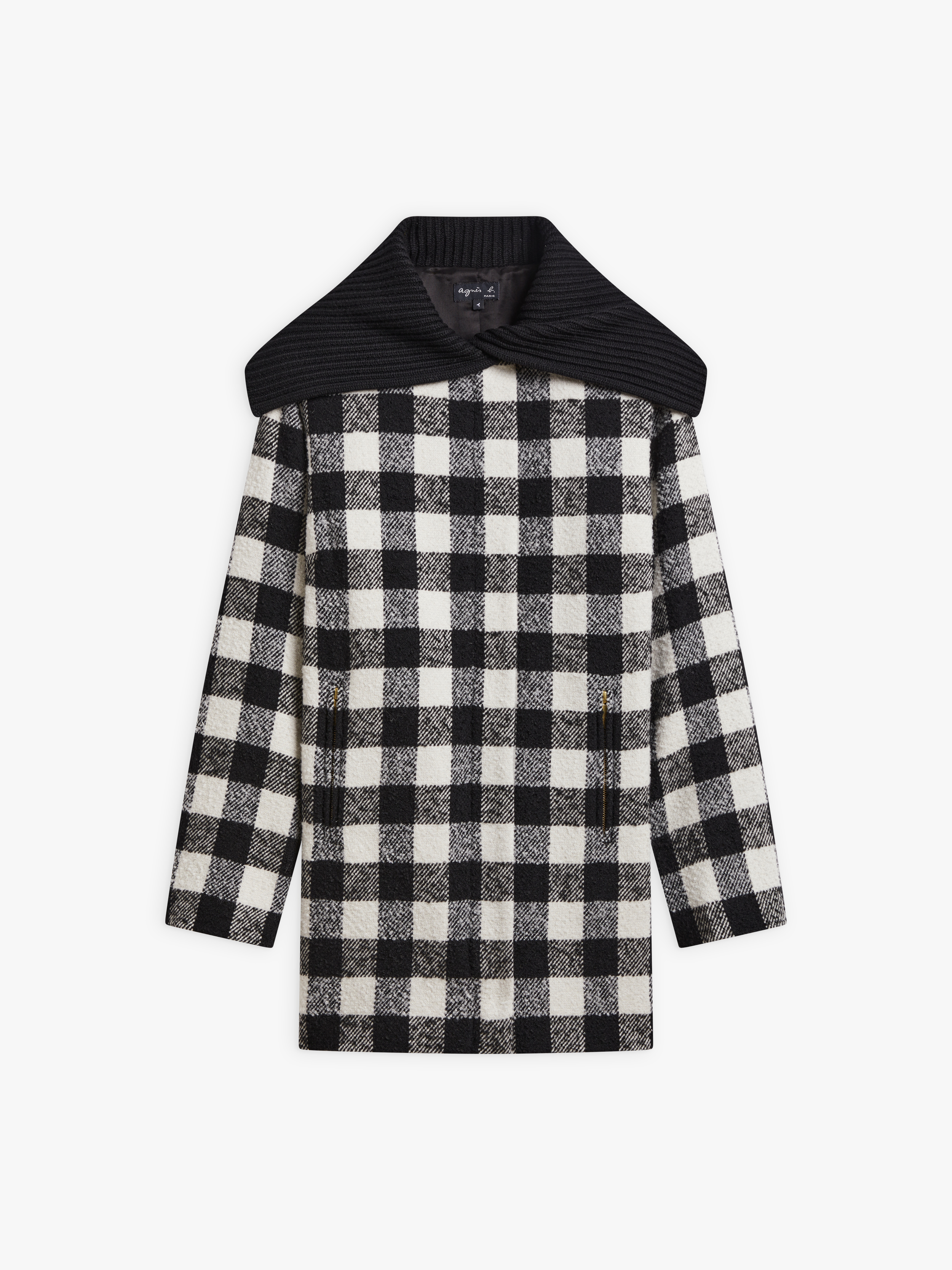 manteau Mini &agrave; carreaux noir et blanc