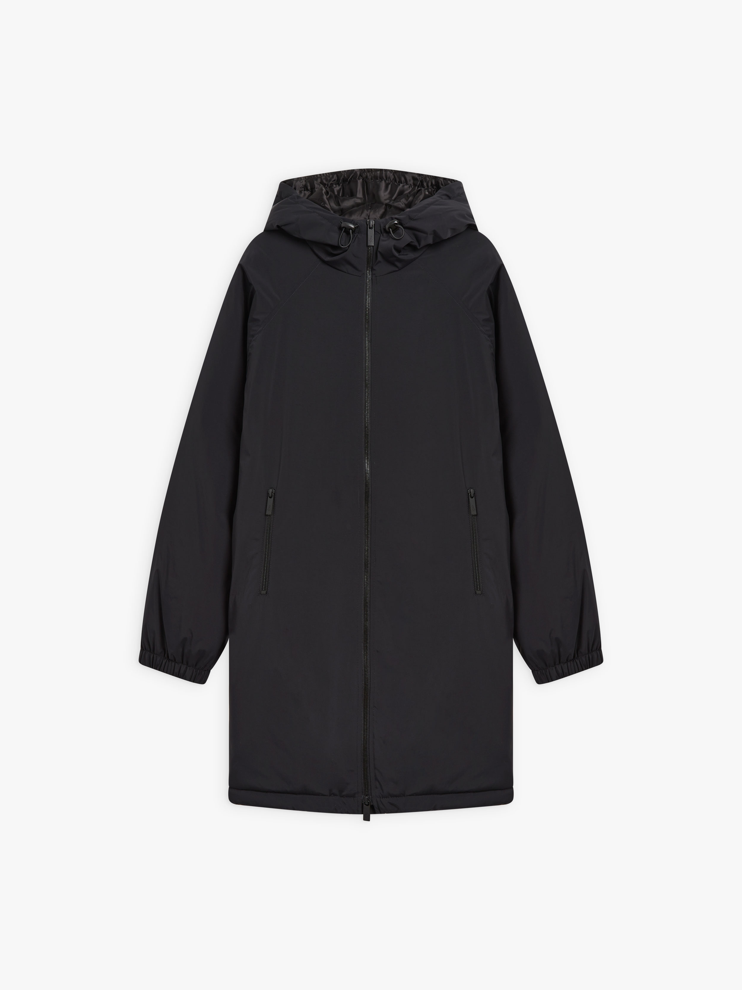 parka noire doubl&eacute;e &agrave; capuche