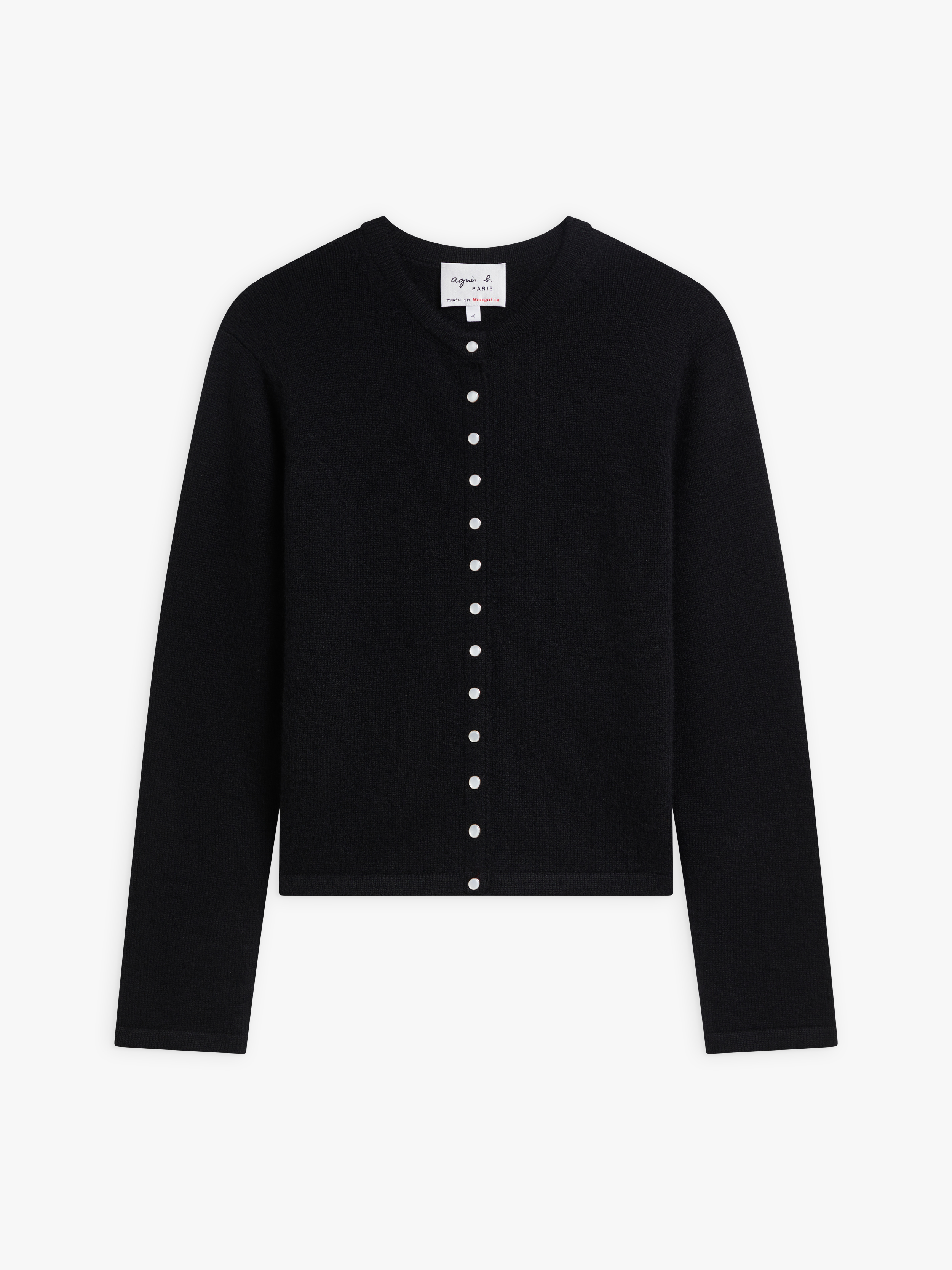 black Le Petit snap cardigan in cashmere
